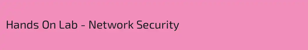 Hands On Lab - Network Security